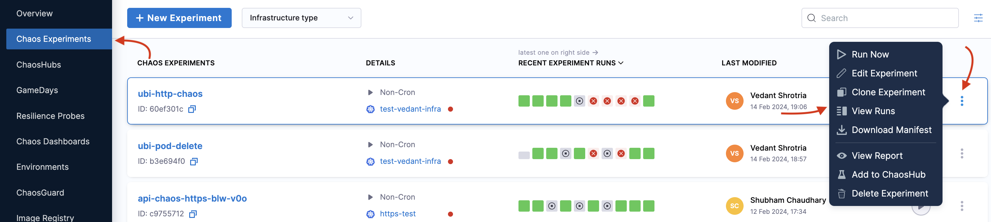 Navigate to Experiment